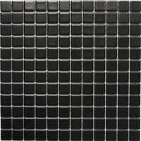 Keramikmosaik Uni Schwarz Matt Fliesenspiegel KüChe 18D-0311 | 10 Mosaikplatten