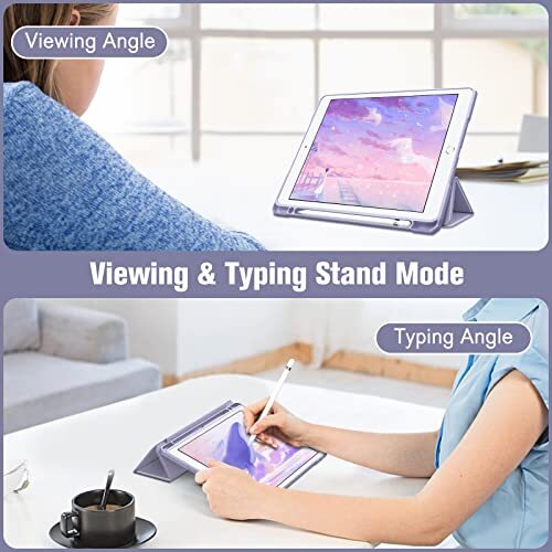Hybrid Slim Case for iPad 9th / 8th / 7th Generation (2021/2020 / Lilac Purple - Picture 5 of 7