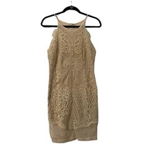 L’Atiste by Amy Sleeveless Dress women's large Ivory Crochet Lined Boho