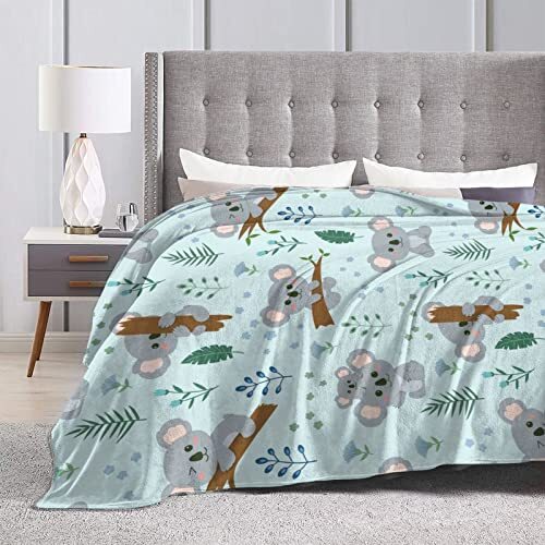 Koala Blanket Ultra Plush All Season Lightweight 50"x40"for Kids Cute Koalas - Picture 6 of 8