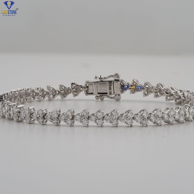 2.82 TCW Round Brilliant Cut Labgrown Diamond Bracelet 925 Silver Labstone