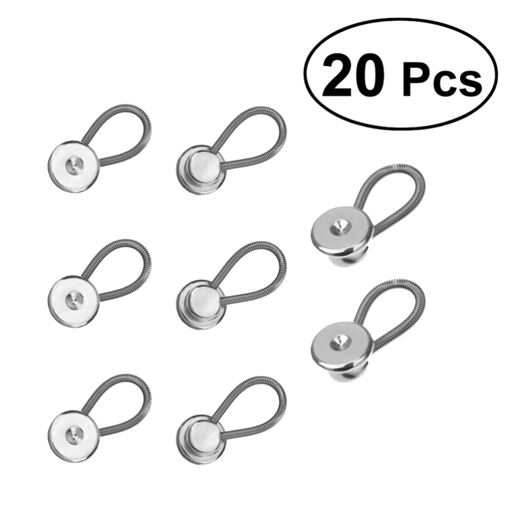 20PCS dress collar extender Collar Extenders Elastic Metal Button Extender  for