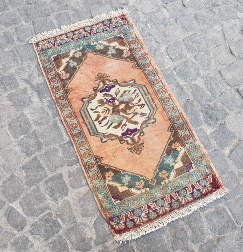 Authentic Handwoven Vintage Turkish Rug , Small Area carpet - 第 5/9 張圖片