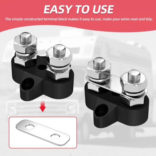 5/16 Bus Bar 12V 200A Battery Wire Power Distribution Terminal Block Dual St... - Picture 4 of 6