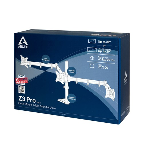 ARCTIC Z3 Pro (Gen 3) Monitorarm 3 Monitore Displays Halterung Ständer B-Ware - Afbeelding 11 van 12
