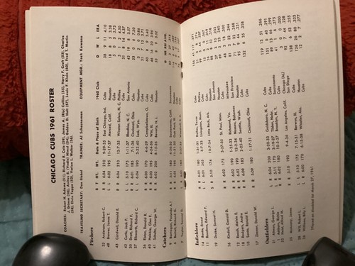CHICAGO CUBS 1961 ROSTER BOOK/MEDIA GUIDE;ERNIE BANKS, RON SANTO, BILLY WILLIAMS - Picture 12 of 22