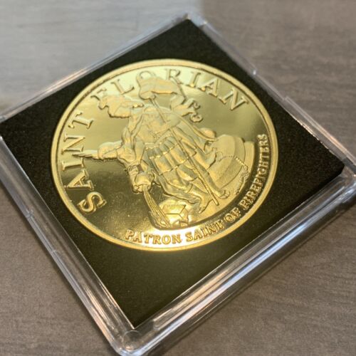 LAFD LOS ÁNGELES DEPARTAMENTO DE BOMBEROS ACABADO ENCHAPADO EN ORO Moneda de desafío 40 mm con estuche - Imagen 10 de 13