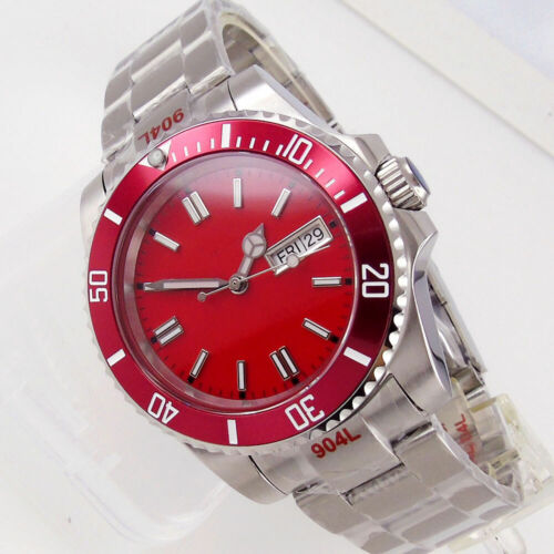 Japan NH36 Movement Sapphire Men's Automatic Watch Day/Date Oyster/Jubilee Band - Picture 33 of 33