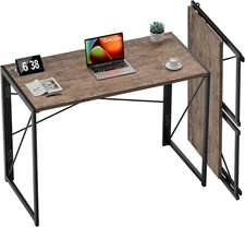 Coavas Modern Writing Computer Folding Desk Simple Portable Style Table, Brown