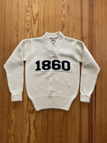 Nigel Cabourn, Nigel Cabourn Sunspel Chunky Knit Sweater 1860 Natural Ivory Made In England