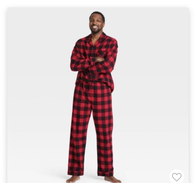 Wondershop Pajama Set Men's Size L Red Buffalo Plaid Flannel 2-Piece  Sleepwear