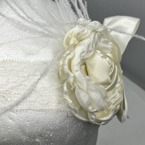 Bridal Hair Band Satin Collar Womens Wedding Flowers Rhinestone Hook N Loop - Picture 8 of 11