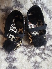 Stuart Weitzman Baby Minx ballet Flats size 1 Infant Leopard Cheetah Poms