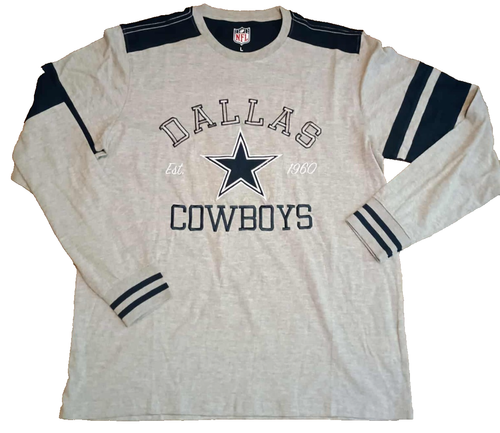 NFL Team Apparel Dallas Cowboys Retro T-Shirt Herren Large grau langarm genäht