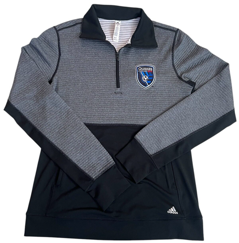 San Jose Quakes Quarter Zip Pullover Size S Adidas Long Sleeve Shirt Earthquakes