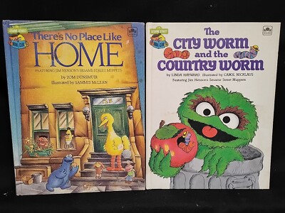 The City Worm and Country Worm & Theres No Place Like Home Sesame St. lot of 2