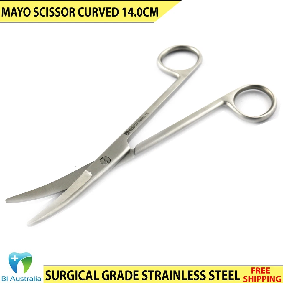 Instrumentos quirúrgicos de cirugía quirúrgica médica curvada con tijera dental Mayo de 14 cm Foto 2 de 4