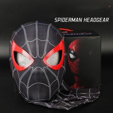 Spiderman Miles Morales Mask Cosplay Helmet Eyes Blinkable Wearable Prop