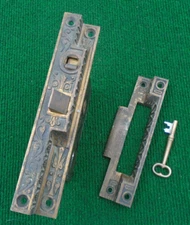 R & E # 762R  RABBET ENTRY MORTISE LOCK w/KEYS  NICE - EASTLAKE (19090)