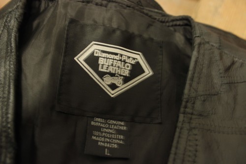 Diamond Plate Genuine Buffalo Leather Biker Vest Size L - Picture 9 of 10