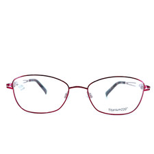 Titanium220 T220-04 COL 30 Red Round Square Full Rim Eyeglasses 55[]18 135 mm