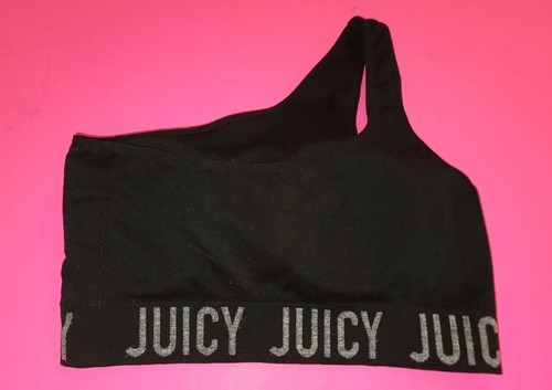 New Women's Juicy Couture One Shoulder Removable Padding Sports Bra Size Large - Picture 2 of 3