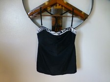 Athleta Floral Fade Bandeau Tankini Top Black / Gray Size 36 B/C Excellent 