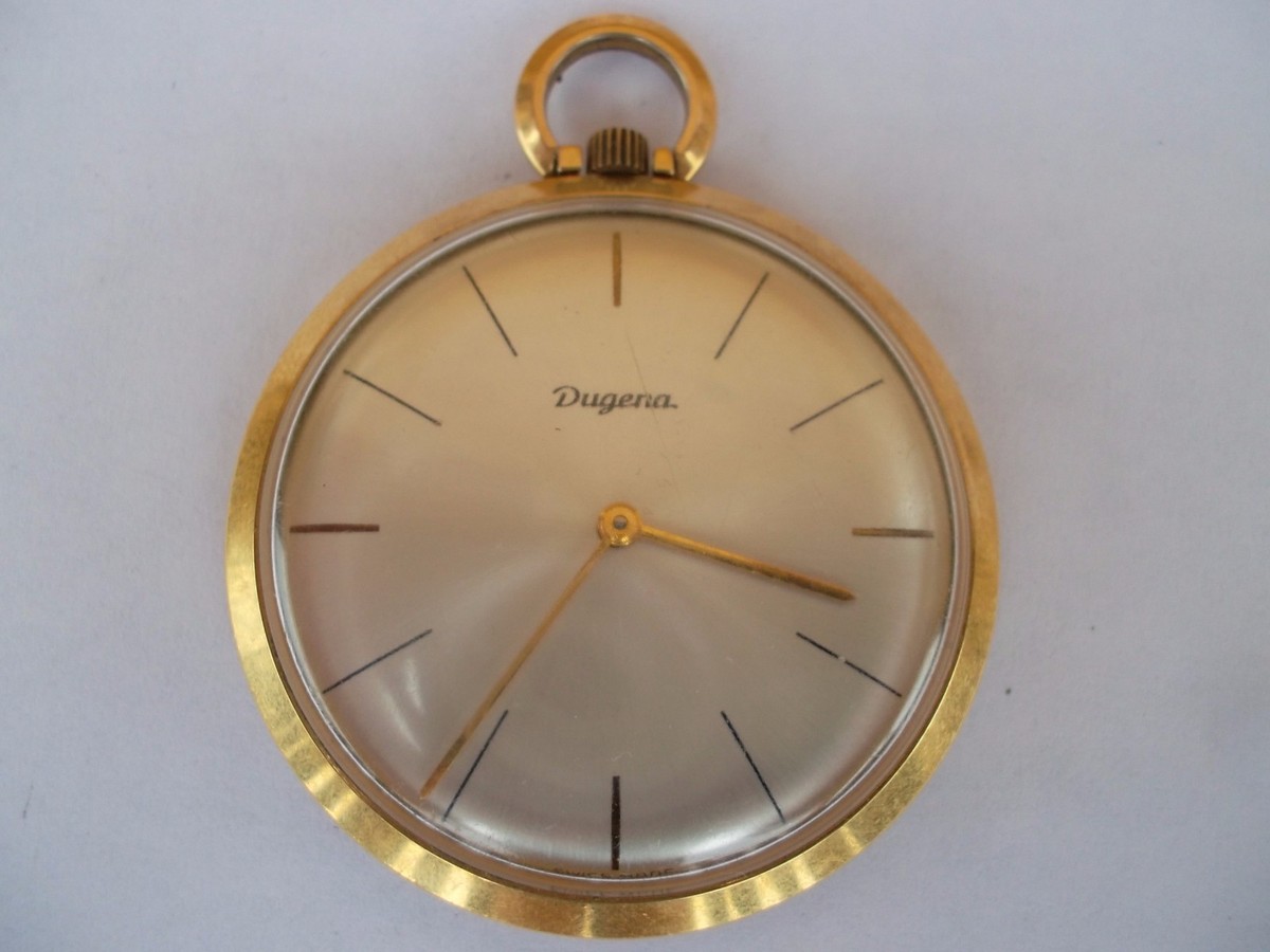 Dugena Taschenuhr,vergoldet Plaque 10 Microns 17 Jewels Swiss,Dugena 597