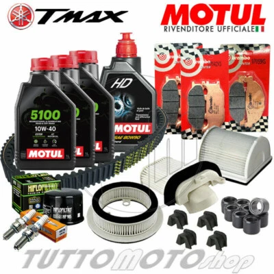MOTUL - HIFLO - NGK - BREMBO - BANDO - MITSUBOSHI Tagliando YAMAHA TMAX 500 2004 2005 2006 2007 Kit Olio Motul 5100 COMPLETO T-MAX