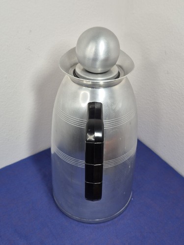 Vintage Kromex Aluminum Coffee Pitcher/Carafe Thermal w/Glass Insulator - Picture 2 of 12