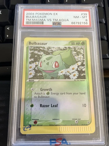 2004 Pokemon Ex Bulbasaur TM. Magma Vs TM. Aqua PSA 8