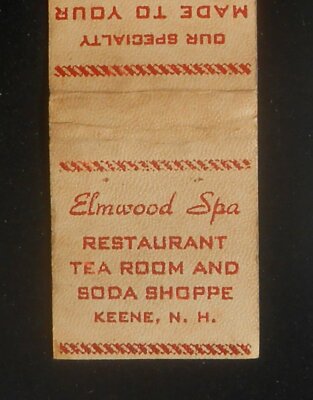 1930s? Elmwood Spa Restaurant Tea Room Soda Shoppe Ice Cream and Ices Keene NH