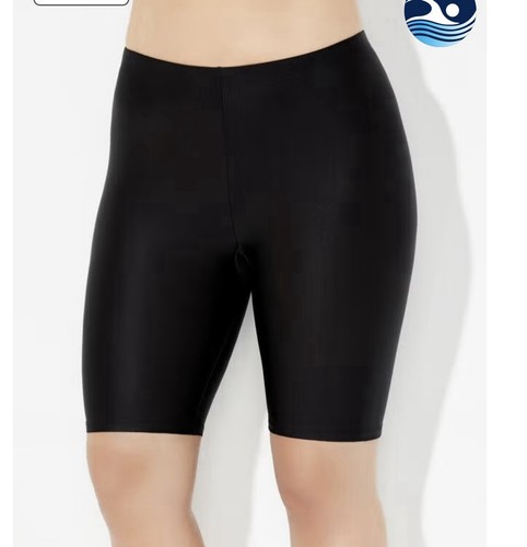 Swimsuits for All Women's Size 24 Black Chlorine Resistant Long Bike Short Swim - Picture 1 of 7