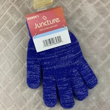 Juncture Adult Womens Gloves Blue Sparkly Winter Cold Weather Outdoors