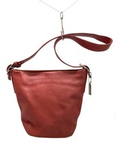 COACH Shoulder Bag Leather RED 9186