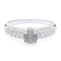Cavill Silberring Damen 925 Sterlingsilber Spektrolith 0,52Ct Topas
