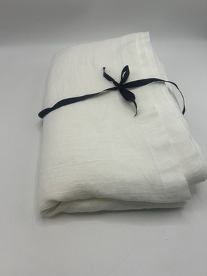 John Lewis rechteckige Tischdecke aus Baumwoll-Leinen-Mischung weiß 160 cm x 250 cm