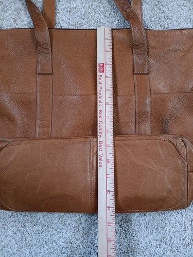 Genuine Leather Lg. Bag w/Double Straps & Pockets Fully Lined Made In Columbia - Picture 7 of 12