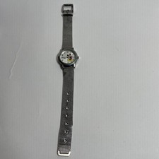 Disney Mickey Mouse Watch SII Marketing International Silvertone Mesh New Batter