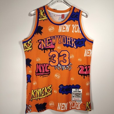 Patrick Ewing #33 Embroidered Men's Fan Jersey. Orange S-XXL