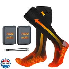 Ferdiiz Heated Socks, 7500mAh*2 Rechargeable Electric Heated Sock