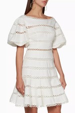 ZIMMERMANN Size 0 / AU 8 / US 4 White Bowie Contour Hailspot Dress