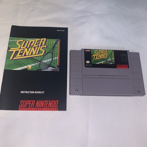 Vintage Super Tennis Super Nintendo SNES CIB video game , booklet included