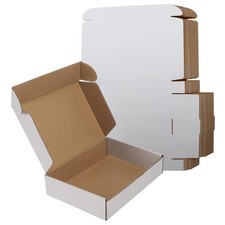 9x6x2 Inches Shipping Boxes Set of 25, White Small Corrugated Cardboard Box
