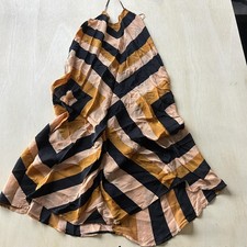 MNG Dress Womens Small Multicolor Stripe Sleeveless V Neck Midi Sundress Casual