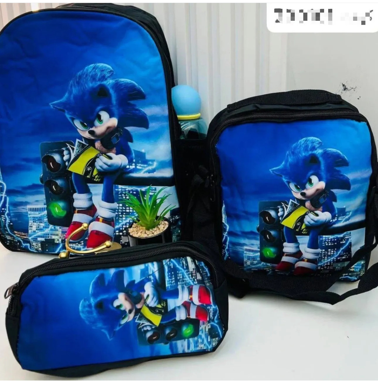 Lunch Bag Pencil Bag Cartoon Backpack 3pcs Set