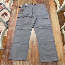 Wrangler RIGGS Ranger Work Pants 36x30 Gray Ripstop Utility Cargo NWT  