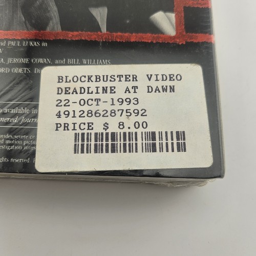 Deadline At Dawn VHS Blockbuster Sealed Original Studio Edition Rare - Picture 2 of 8