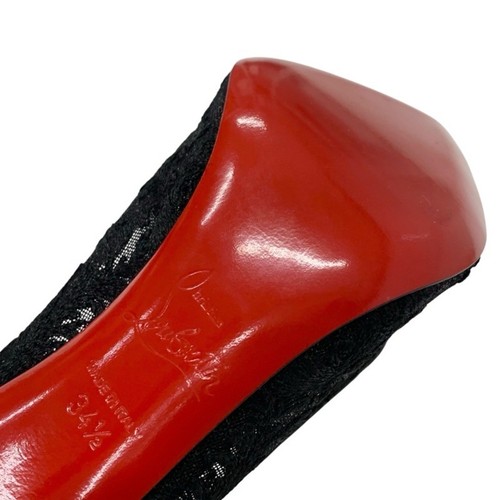 Christian Louboutin Follies Lace 100 Rete Pumps Black Fabric Suede 34.5EU - Picture 8 of 9