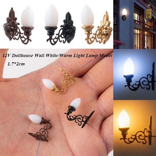 12V Dollhouse Wall Lamp 1.7*2cm Garden Yard Led Light White/Warm Light Model